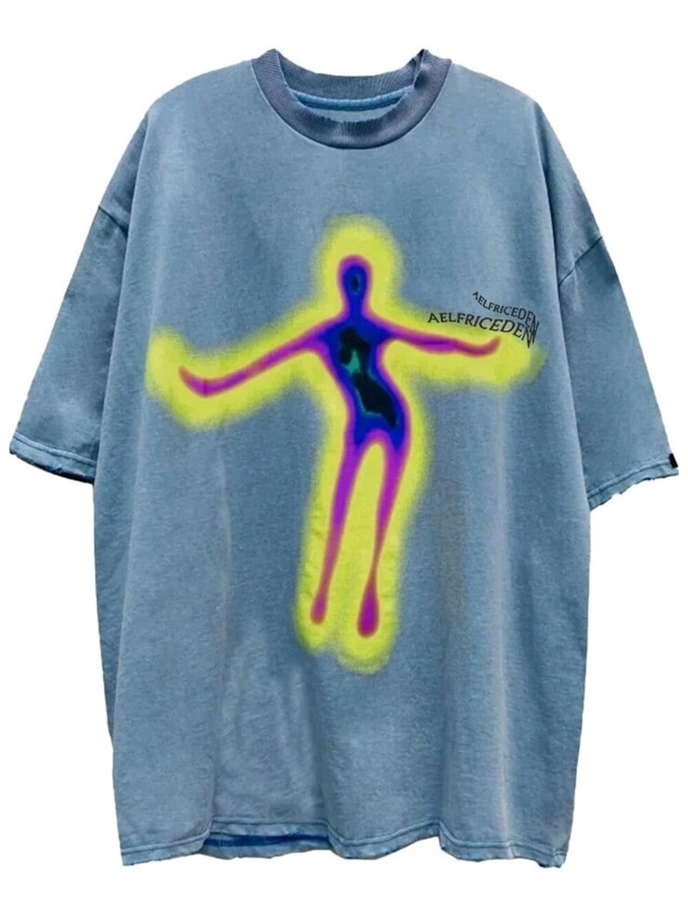 Aelfric Eden Distorted Portrait Graphic Oversized Men's Tee Size Small